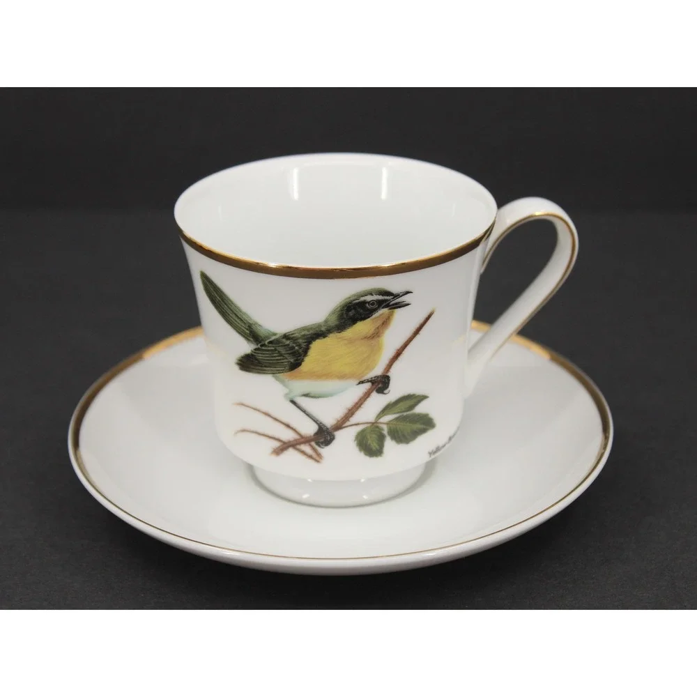 Berkeley House Fine China Yellow-Breasted Chat Bird Tea Cup Saucer 4679 Japan